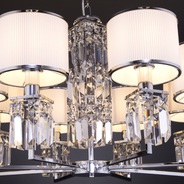 Подвесная люстра с абажурами 8*E14 40Вт хром IP20 Zaffiro (10099/8 хром) Eurosvet