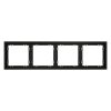 Рамка пластиковая Voltum S70 на 4 поста, (черный матовый)