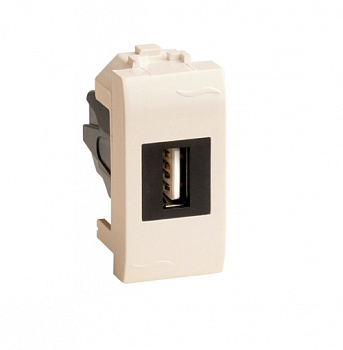 USB 2.0 розетка, Brava, сл кость, 1 мод. DKC