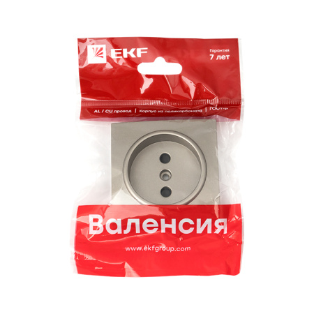 Валенсия Лицевая панель розетки 1-местной б/з 10 А кашемир с защ, штор, EKF