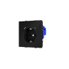 Розетка встраиваемая Voltum S70 с заземлением и защитными шторками, 16А, с USB, A+C, (черный матовый