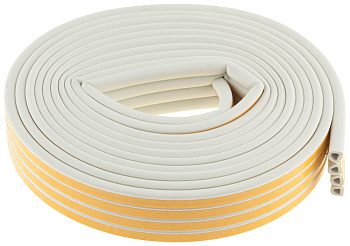 Уплотнитель резиновый самоклеящийся, профиль "D", белый, 16м ЗУБР