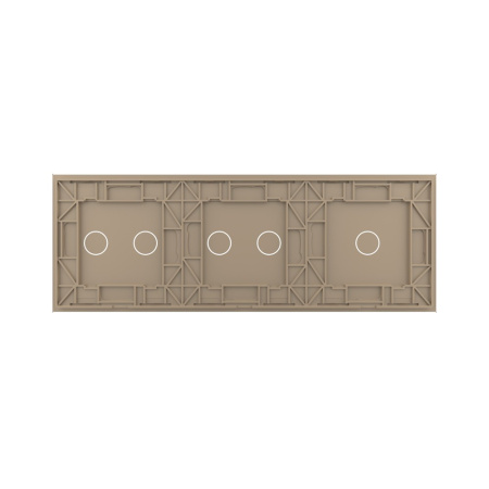 Панель тройная: 1 выключатель + 2 выключателя + 2 выключателя Золотая Livolo