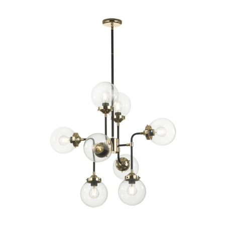 Люстра E27 8*40W PRIAMA черный/золотой/прозрачный/стекло ODEON LIGHT