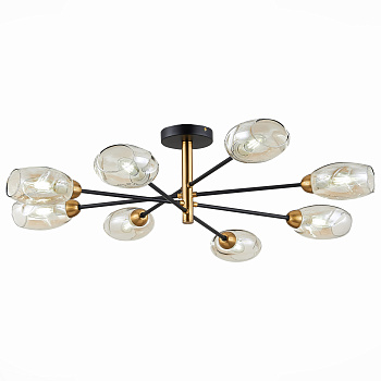 Люстра потолочная Черный, Латунь/Янтарный E14 8*40Вт SLE155502-08 EVOLUCE