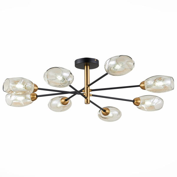 Люстра потолочная Черный, Латунь/Янтарный E14 8*40Вт SLE155502-08 EVOLUCE