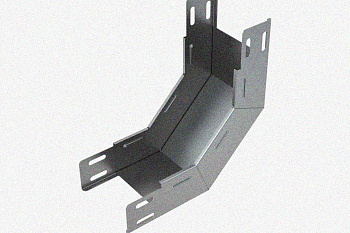 Лоток замковый глухой КПЗГ 150х110-90 УХЛ1 для поворота трассы вверх на 90, горячее цинкование,S1,5