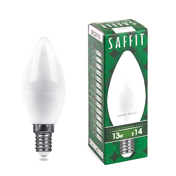 Лампа светодиодная SAFFIT SBC3713 Свеча E14 13W 2700K
