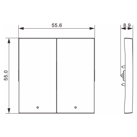 Donel A07 матовый кремовый клавиша 2-я с подсветкой, серия DB