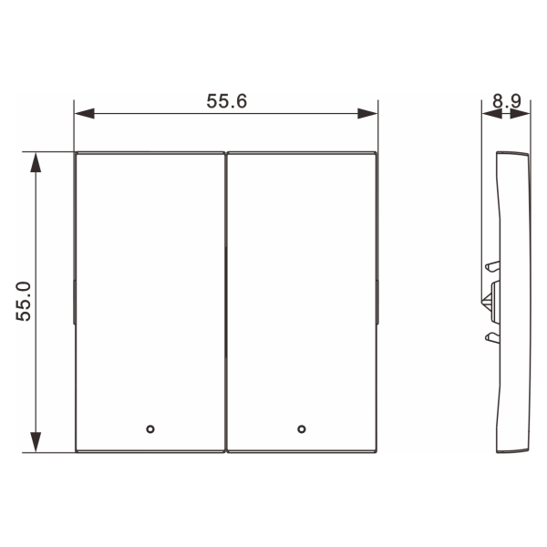Donel A07 матовый кремовый клавиша 2-я с подсветкой, серия DB