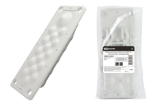 Кабельный ввод мембранный КВМ-16, RAL7035, IP54, 16 вводов TDM