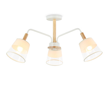 Светильник подвесной TR4737/3 WH/LW белый/светлое дерево E27/3 max 40W D760*350 Ambrella Light