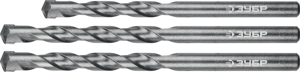 Мастер 3 шт: d 6-8-10 мм набор сверл по бетону ЗУБР