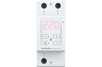 Реле напряжения Welrok D2-63 red 63 А (max 80 A), 13 900 ВА