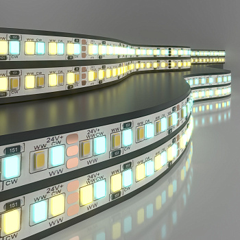 Лента светодиодная 24V 16W 240Led 2835+2835 IP20 MIX теплый белый/холодный белый, 5м Elektrostandard