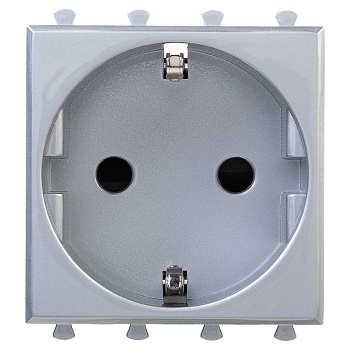 Розетка модульная, 2P+E, с з/ш, "Avanti", "Закаленная сталь", 2 модуля DKC