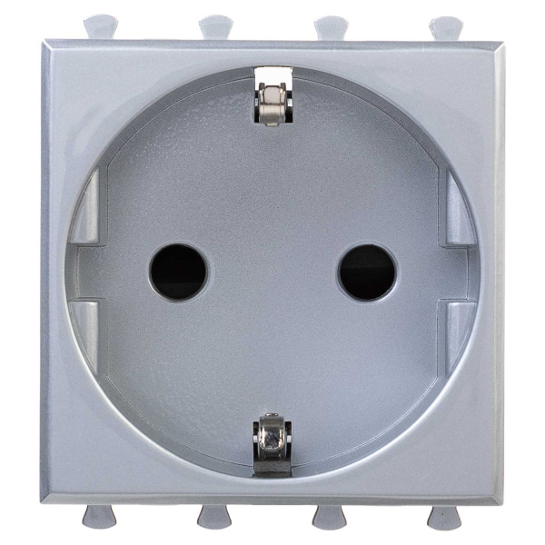 Розетка модульная, 2P+E, с з/ш, "Avanti", "Закаленная сталь", 2 модуля DKC