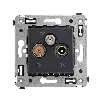 Розетка TV-FM-SAT в стену, "Avanti", "Черный матовый" DKC