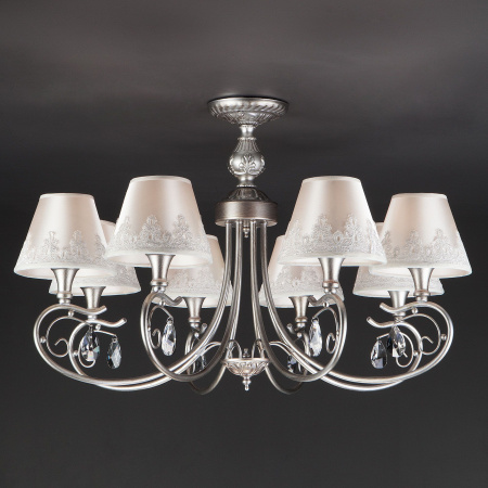 Классическая люстра с абажурами 8*E14 40Вт серебряный IP20 Incanto (60069/8 серебро) Eurosvet