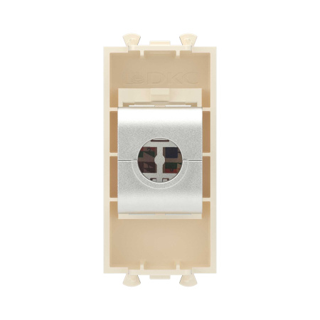 Компьютерная розетка RJ-45 без шторки модульная, кат.5е экранированная, "Avanti", "Ванильная дымка", 1 модуль DKC