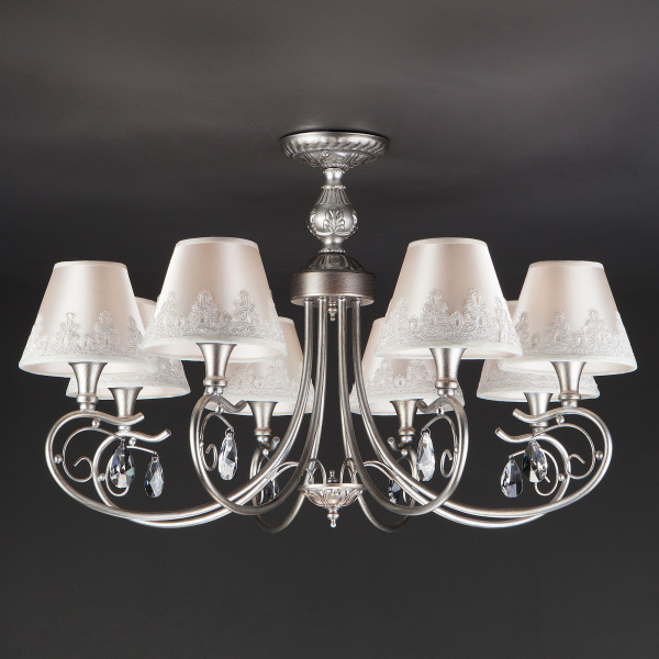 Классическая люстра с абажурами 8*E14 40Вт серебряный IP20 Incanto (60069/8 серебро) Eurosvet