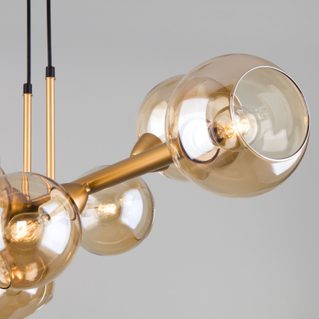 Подвесной светильник с плафонами 8*E14 40Вт золотой IP20 (70113/8 янтарный) Eurosvet