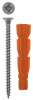 Дюбель универсальный полипропиленовый, без бортика, в комплекте с оцинкованным шурупом, 12 х 71 мм, 3 шт, ЗУБР