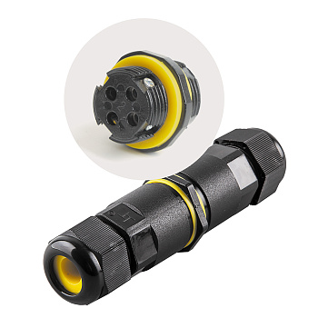 Соединитель-коннектор для проводов LD518, 2-контактный, водонепроницаемый, черный B STEKKER