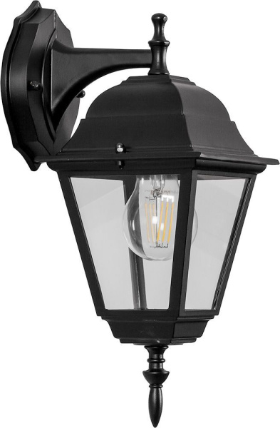 Светильник садово-парковый Feron 4202/PL4202 четырехгранный на стену вниз 100W E27 230V, черный