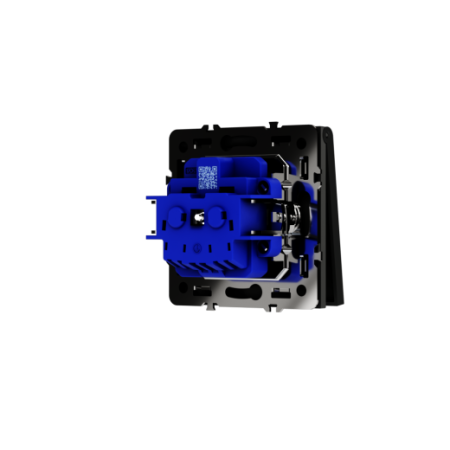 Розетка встраиваемая Voltum S70 с заземлением, защитными шторками и крышкой 16А, (черный матовый)