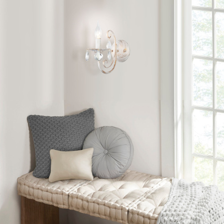 Бра с хрусталем 1*E14 60Вт белый с золотом IP20 Alda (3305/1 белый с золотом) Eurosvet