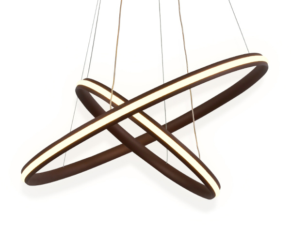 Подвесной светодиодный светильник с пультом FL406 CF кофе 84W D600*1100 (ПДУ РАДИО 2.4) Ambrella Light