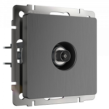 Встраиваемые механизмы Розетка СУ TV оконечная . графит рифленый IP20 Werkel