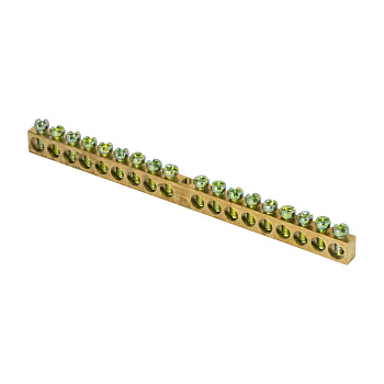 Шина PEN "ноль-земля" (6х9мм) 18 отверстий латунь крепеж по центру PROxima EKF