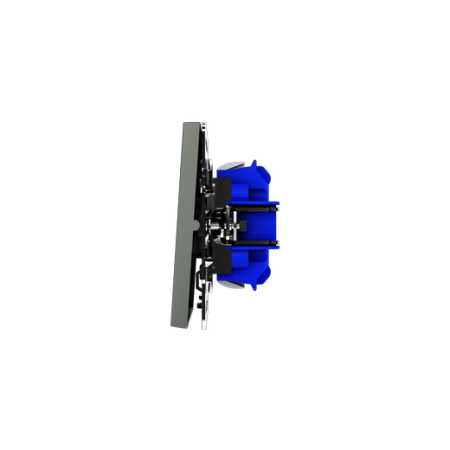 Проходной переключатель встраиваемый Voltum S70 одноклавишный 10А, (титан)