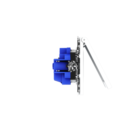 Розетка встраиваемая Voltum S70 с заземлением, защитными шторками и крышкой 16А, (белый матовый)