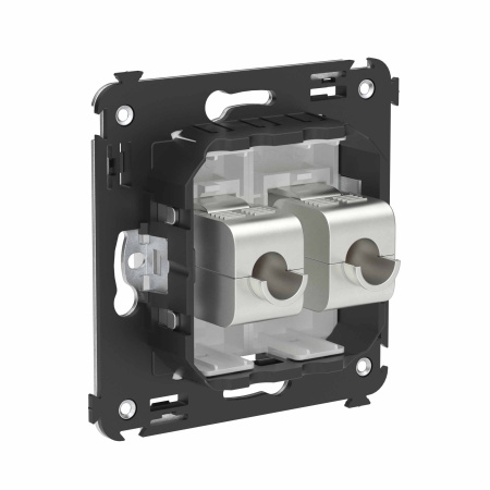 Компьютерная розетка RJ-45 без шторки в стену, кат.6А двойная экранированная, "Avanti", "Белое облако" DKC