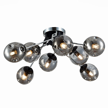 Люстра потолочная Хром, Черный/Дымчатый E14 8*40Вт SLE106002-08 EVOLUCE