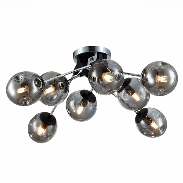 Люстра потолочная Хром, Черный/Дымчатый E14 8*40Вт SLE106002-08 EVOLUCE