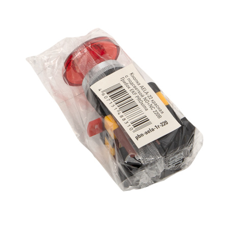 Кнопка AELA-22 красная с подсветкой NO+NC 220В Грибок PROxima EKF