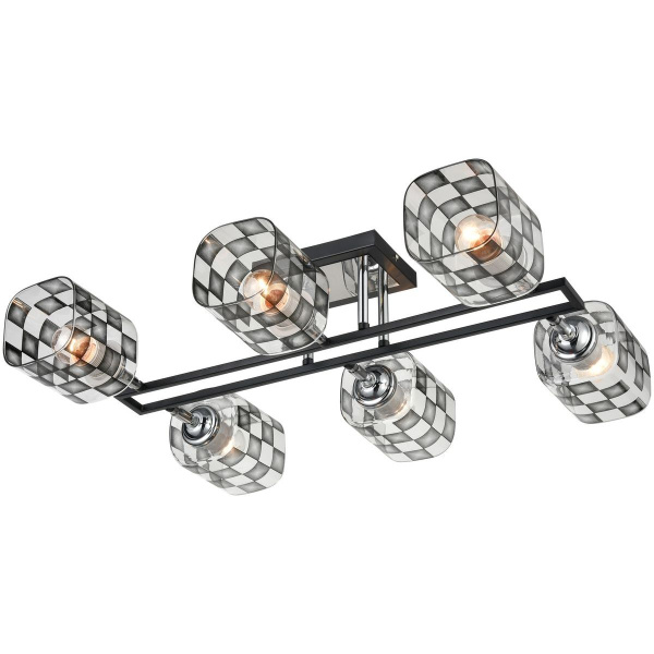 Светильник потолочный Хром/Черный E27 6*60Вт 274-107-06 VELANTE