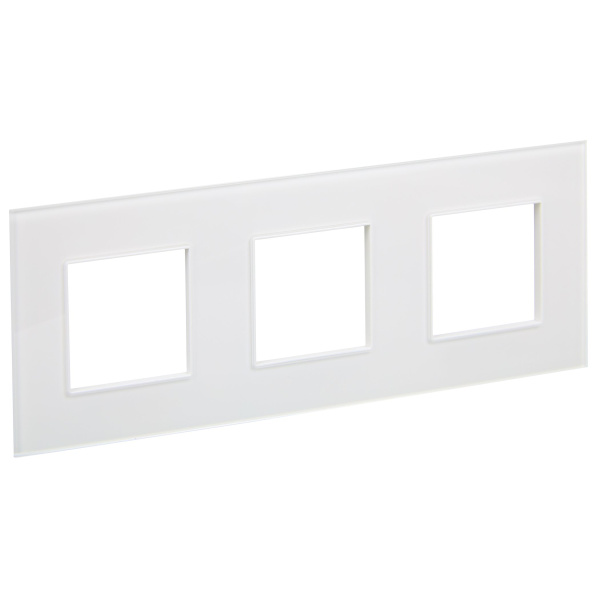 SKANDY Рамка 3-местная SK-F23W стекло арктический белый IEK