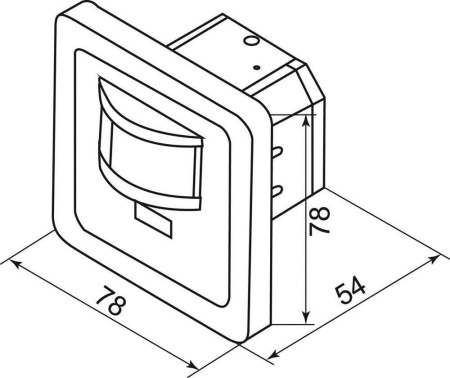Датчик движения и освещенности 500W 12m 140° белый, SEN1A/LX2000