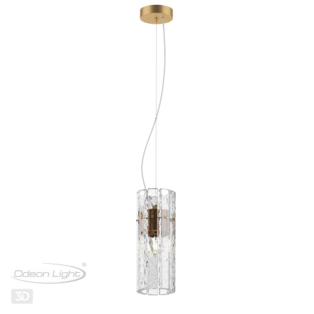 Подвес E14 1*40W MERKALE матов.золотой/прозрачный/стекло/ ODEON LIGHT