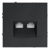Розетка компьютерная встраиваемая Voltum S70 двойная RJ45+RJ45 КАТ.6, (графит)