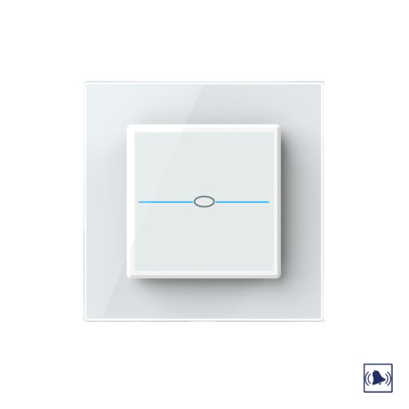 Сенсорный дверной звонок Quadro 1 клавиша 1 модуль Белый Livolo