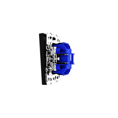 Выключатель встраиваемый Voltum S70 одноклавишный с подсветкой 10А, (черный матовый)