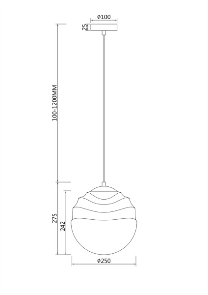 Подвесной светильник 1*E14 40Вт Никель IP20 Vinare P074PL-01N Maytoni