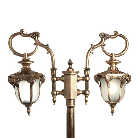 Светильник садово-парковый Feron PL4048 шестигранный, столб 2*60W 230V E27, черное золото