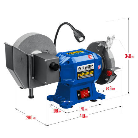 ПТМ-150 заточной станок для мокрого и сухого шлифования, d150 / d200 мм, 500 Вт ЗУБР